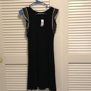 NWT Loft (outlet) black sleeveless dress w ruffles - small